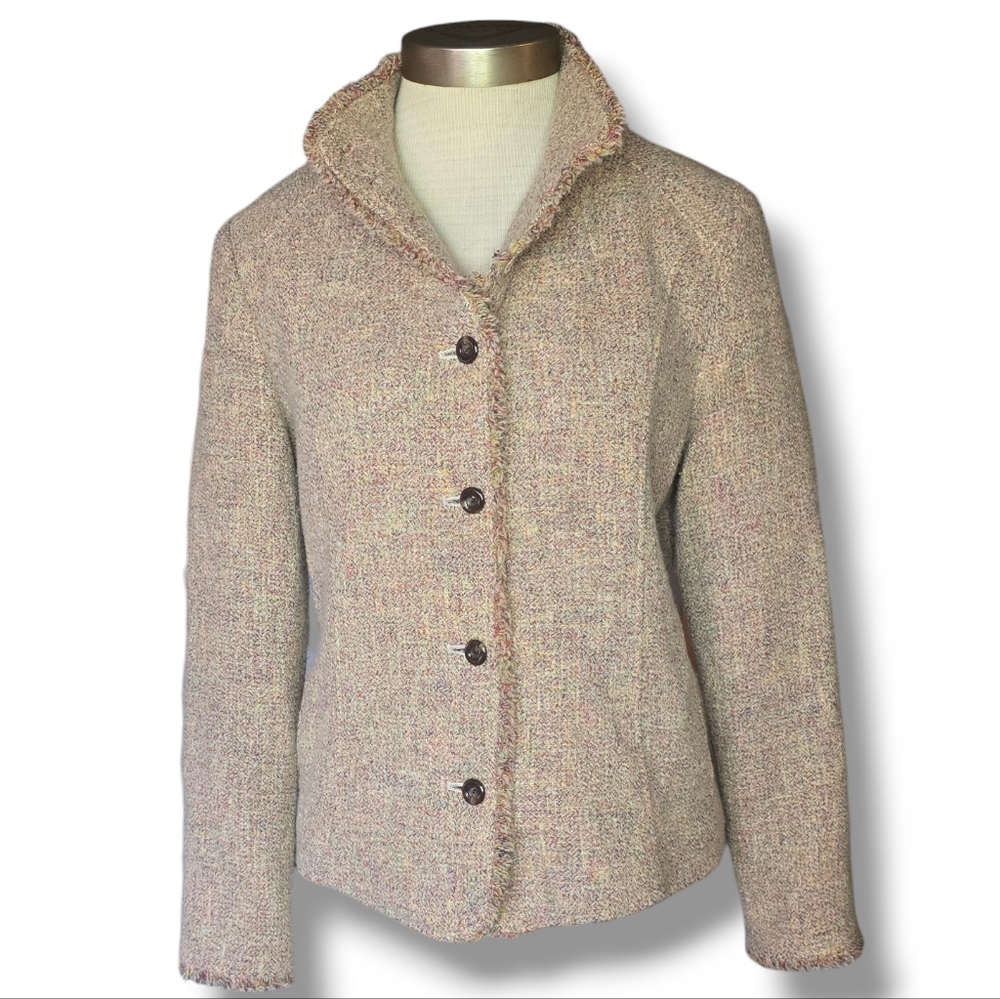 Pink tweed jacket blazer size medium